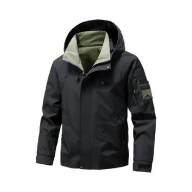 Imagem de Jaqueta Softshell Masculina Impermeável Com Capuz, Leve, Corta-Vento, 