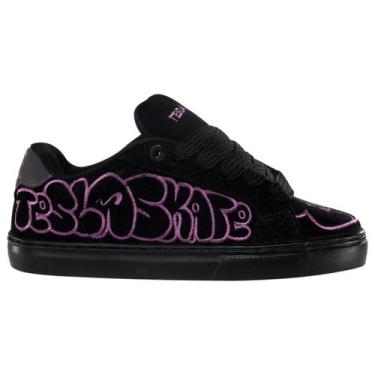 Imagem de Tênis Tesla Hertz Arte Preto Roxo Grafitado Skate Masculino 2101-40 Co