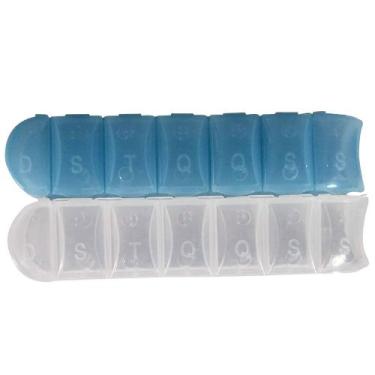 Imagem de Porta Comprimidos Semanal com 7 Compartimentos Plasduran, Azul