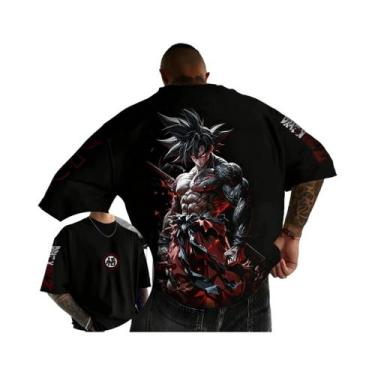 Imagem de Camiseta Masculina Oversized Goku Black Verão 2026 Dragon Ball Retrô A