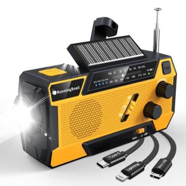 Imagem de Rádio meteorológico de emergência RunningSnail com banco de energia de