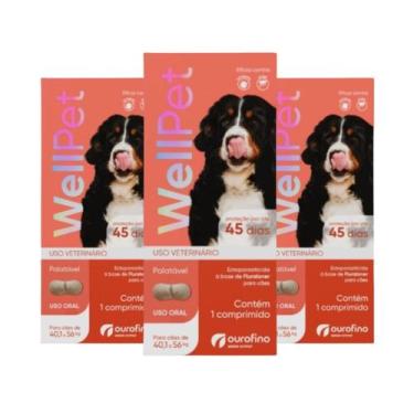Imagem de Kit 3 Wellpet 560 Mg Antipulgas E Carrapatos Cães 40,1 A 56kg - OuroFi