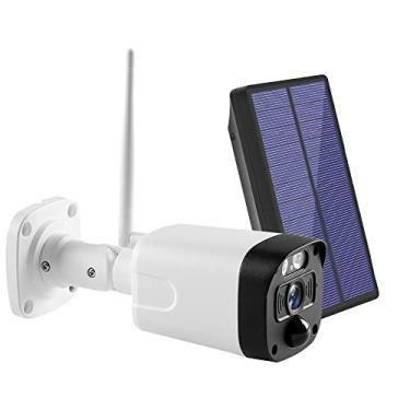 Imagem de KKcare Câmera de segurança sem fio movida a energia solar, câmera de WiFi 1080P 2 vias de áudio e Câmera de vigilância externa à prova d'água com 2 unidades de bateria