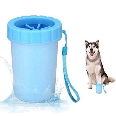 Imagem de Seepong Lavadora de patas portátil para cães, limpador de patas para animais de estimação, presentes para cães, acessórios para cuidados com cães, material para cães, azul médio