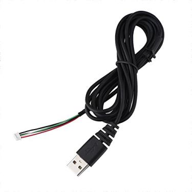 Imagem de Cabo de mouse Wendry, cabo USB de transmissão rápida/cabo USB profissional sem fio mouse de reposição para rival 300, preto