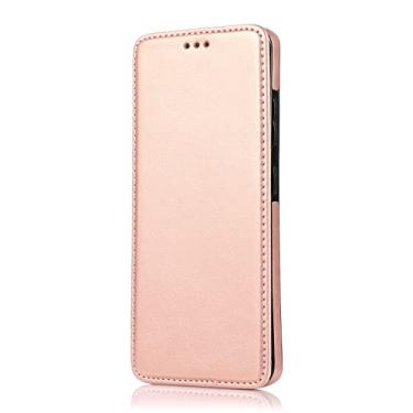 Imagem de Capa carteira para Samsung Galaxy S21/S21 Plus/S21 Ultra, capa flip de couro magnético com suporte para cartão com proteção de TPU absorvente de choque, rosa, S21 Ultra 6,8 polegadas