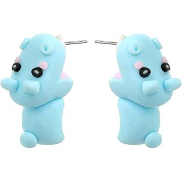 Imagem de Brincos de orelha fofos, brincos de orelha de mordida de tubarão, brincos de orelha de tubarão, brincos de mordida de dinossauro 3D brincos de mordida de animal adorável, brincos de