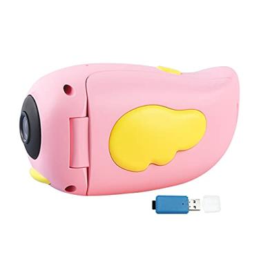 Imagem de Câmera de vídeo Mini DV filmadora cartoon SLR tela de 20MP 2,4 polegadas / cartão 32G TF com leitor de cartão gravador de vídeo recarregável (rosa) Efeito de Filtro,foco inteligente,escurecimento automático,câmera digital infantil à prova d'água,câmera digital à prova d'água à prova de choque Pink