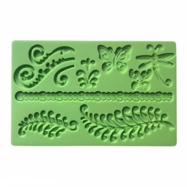 Imagem de Molde De Silicone Jardim Plantas Borboletas