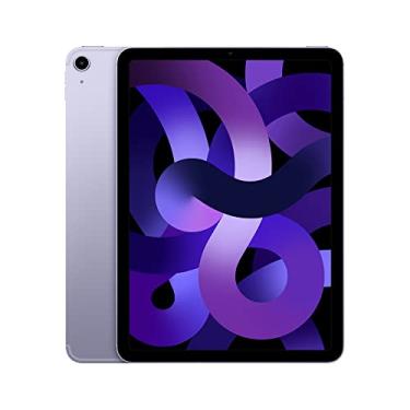 Imagem de iPad Air da Apple (5a geração): Com chip M1, tela Liquid Retina de 10,9 polegadas, 64 GB Wi-Fi 6 + rede celular 5G, câmera frontal de 12 MP, câmera traseira de 12 MP, Touch ID, Roxo