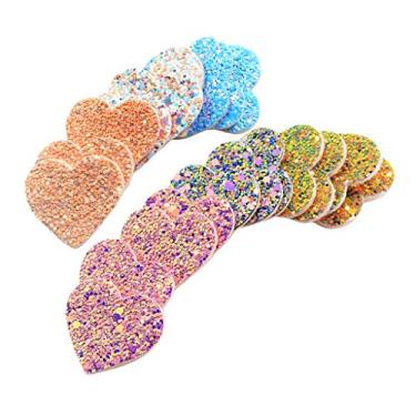 Imagem de Bonarty 20 peças de apliques de feltro em forma de coração, cores mistas, acessórios artesanais para artesanato