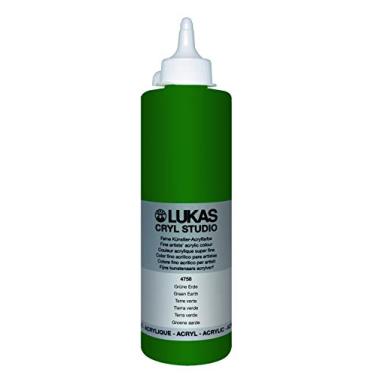 Imagem de Lukas CRYL Studio Tinta acrílica para artista, terra verde, frasco de 500 ml - Tintas acrílicas de alto pigmento para pintura em tela, trabalhos em grande escala - Viscosidade média, mistura de água