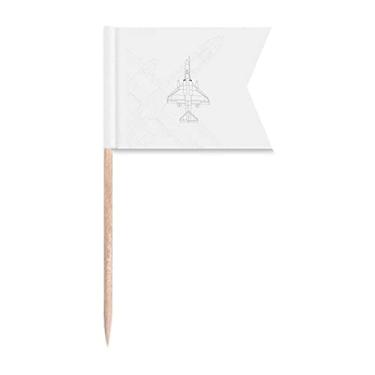 Imagem de Fighter Aviation Line Art Deco Presente Fashion Palito Bandeiras Marcadoras para Bolo Festa Prato de Queijo