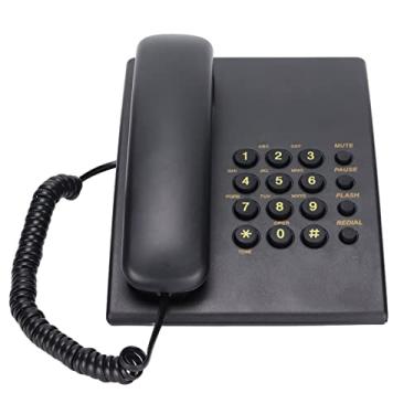 Imagem de Telefone Com Fio de Mesa, KX-T435 Telefones Fixos Sem Fio Com Volume Ajustável Identificador de Chamadas para Escritórios Residenciais e Hotéis Sem Bateria, Identificador de Chamadas (Preto)