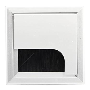 Imagem de Caixa de gerenciamento de cabos, caixa de orifício de cabo de mesa de liga de alumínio Organizadores de tampa de orifício de cabo Caixa de cabo com escova de cabelo para a escola para o