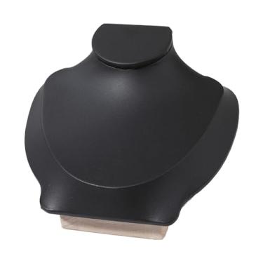 Imagem de Fancyes Jóias busto colar busto pingente corrente organizador de madeira jóias busto suporte colar manequim exibição para lojas de varejo feminino, preto