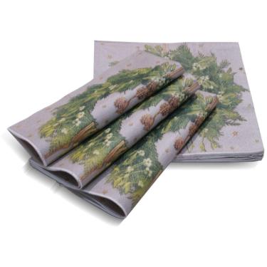 Imagem de Guardanapo Papel Decorado Natal Vizapi Guirlanda 33X33Cm C/ 20 Folha Dupla Multicolorido