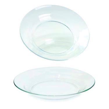 Imagem de Kit Jogo Prato Fundo Sopa Transparente 12 Peças 22,5cm