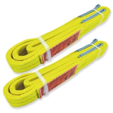 Imagem de Correias de elevação de 2 camadas 5 cm x 1,8 m estilingue protetor de árvore pacote com 2 tiras de teia resistente equipamento de elevação de reboque móvel KODIAK STRAPS