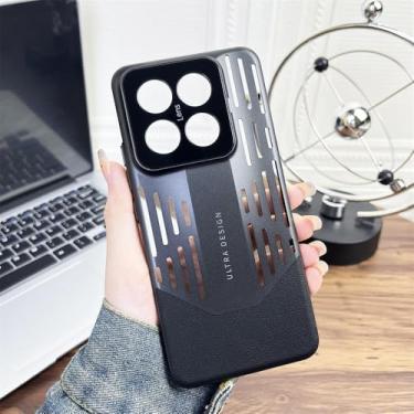 Imagem de Capa de telefone de dissipação de calor de esqueleto de luxo para Xiaomi 14 13 Pro 14Pro 13Pro Protetor de câmera de lente completa Capa de resfriamento respirável, preta, para Xiaomi 13