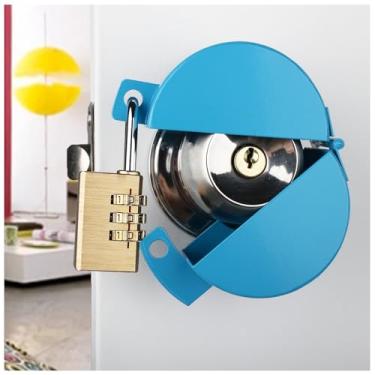 Imagem de Maçaneta de porta com fechadura, sem trava de maçaneta, do lado de fora, evita o giro da maçaneta da porta e o acesso à fechadura, para despejos de apartamentos, pacientes com demência, à prova de