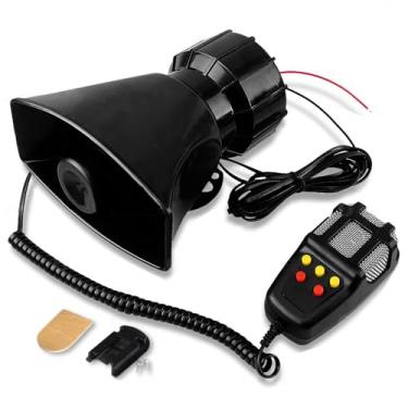 Imagem de Sirene de carro Zone Tech 80 W com som de buzina elétrica alta com sistema de microfone PA – alarme de incêndio/ambulância/emergência de tráfego