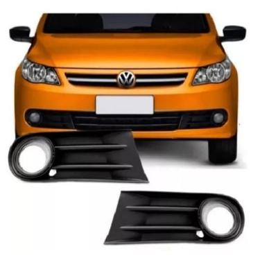 Imagem de Par Grade Moldura Milha Gol Saveiro Voyage G5 2009/.C/. Furo - 5259374