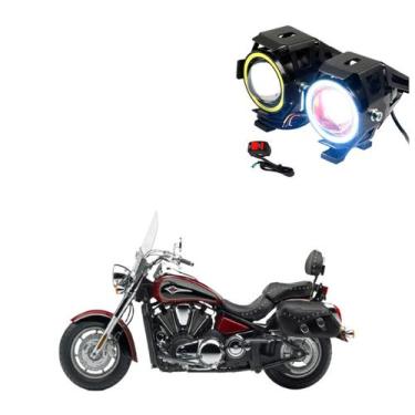 Imagem de Par Farol de Milha Angel Eye U7 para Moto Kawasaki Vulcan VN 2000  200