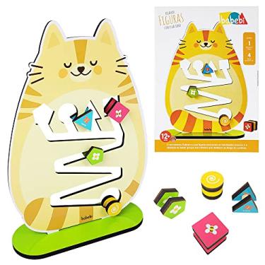 Imagem de Brinquedo Educativo Madeira Rolando Figuras Com O Gatinho Babebi