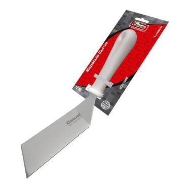 Imagem de Espátula Inox Curva Profissional Para Lanches Chapa Cozinha - Milleniu