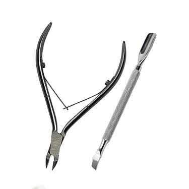 Imagem de GMI-TWEEZERS - Removedor de cutículas profissional, empurrador de cutículas e aparador de cutículas - Ferramenta de manicure - Cortador de cutícula durável de aço inoxidável para dedos e unhas - Kit