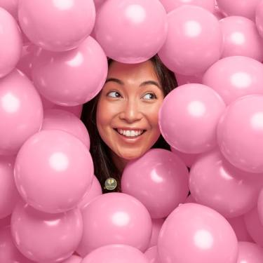 Imagem de Mini balões biodegradáveis AFTERLOON® 50 peças algodão doce rosa 12,7 cm, cor fosca engrossada extra forte látex hélio flutuante, chá de bebê, guirlanda de revelação de gênero, decorações de festa de