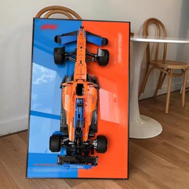 Imagem de Painel de exposição iLuane para kit de construção de modelo de carro de corrida réplica Lego 42141 Technic McLaren Fórmula 1 2022, colecionável para adultos, decoração para casa ou escritório (carro