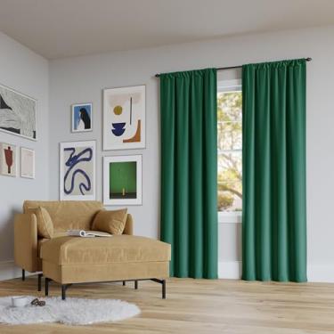 Imagem de Sun Zero Painel de cortina Rianna Theater Grade Extreme 100% blackout com bolso para haste, 101,6 cm x 213,4 cm, verde malaquita
