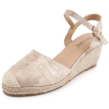 Imagem de Alexis Leroy Sandálias femininas de bico fechado com fivela e alpargatas, Damasco, 9-9.5