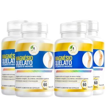 Imagem de KIT C/4 Un. Suplemento Magnésio Quelato 60 Cápsulas - Fits Life