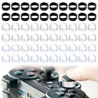 Imagem de 60 peças, protetor de joystick de silicone, anel protetor de joystick elástico compatível com Steam Deck PS5 PS4 Xbox Switch protetor invisível de joystick acessórios de controle de jogo (3 cores)