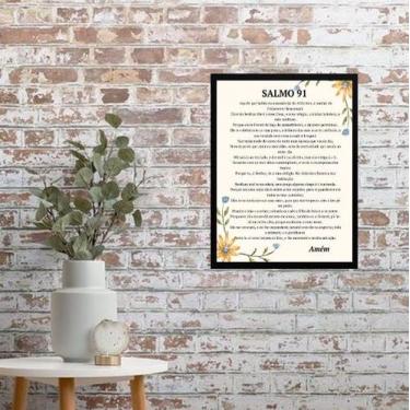 Imagem de Quadro Decorativo Salmo 91 33x24cm - com vidro - Quadros On-line