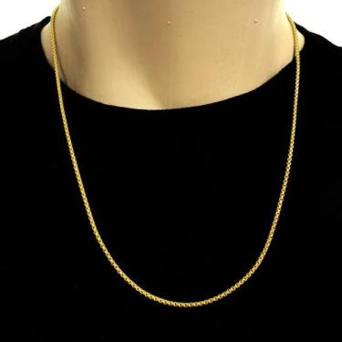 Imagem de Cordão Veneziana 60cm Corrente Masculina Banho Ouro 18k - ALRA SEMIJOI