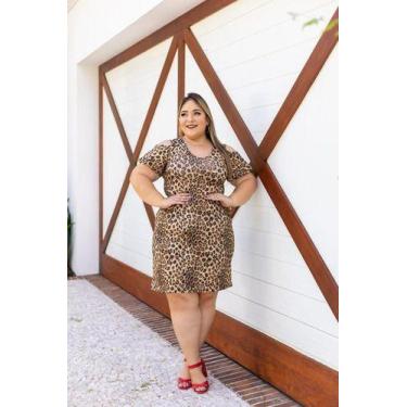Imagem de Vestido Midi Viscolycra Ombro De Fora Plus Size - Luh May, GG, Marrom
