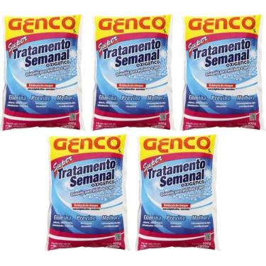 Imagem de 5 Super Tratamento Semanal Genco Para Piscina Oxigenco 400g