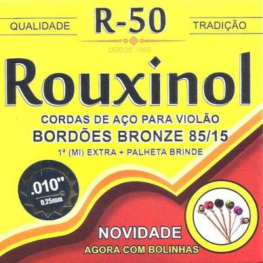 Imagem de Encordoamento Violão Aço 010 Rouxinol Bronze 85/15 Bolinha R50
