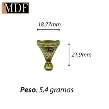 Imagem de Pezinho Medio para Caixa e Bandeja Dourado - ATACADÃO DO ARTESANATO MD