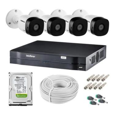 Imagem de Kit Cftv 4 Câmeras VHL 1220 B Full Hd 1080p 2mp Dvr Intelbras Mhdx Ful
