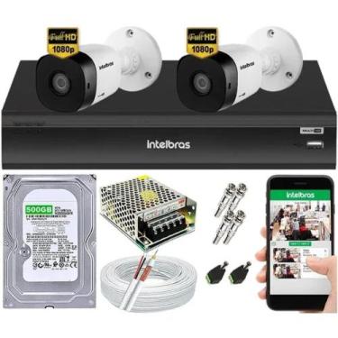Imagem de Kit Cftv 2 Câmeras Segurança Intelbras 1080p E Dvr Mhdx 3104