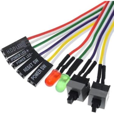 Imagem de Cabo Interruptor Botão Power+botão Reset Led Hdd E Led Power - RQG