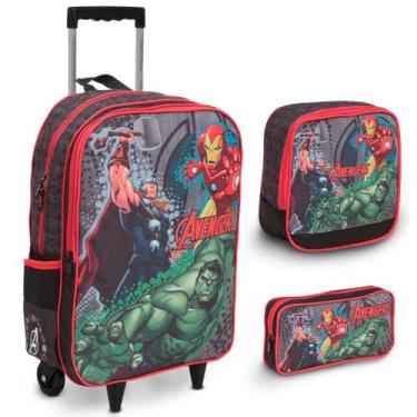 Imagem de Mochila Infantil Menino Rodinha Avengers Reforçada Toys 2u