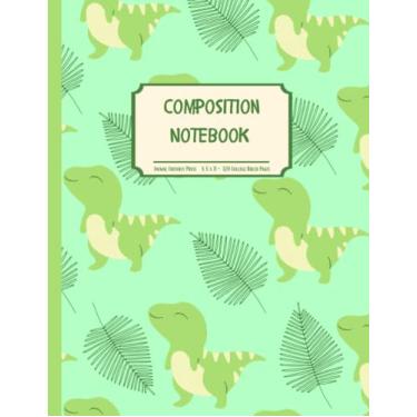 Imagem de Dinosaur Composition Book: Cute Dinosaur Themed Notebook | 8.5 x 11 Inches | 120 Pages | Seafoam Green | Exercise Book For Kids, Students Or Teachers