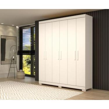 Imagem de Guarda Roupa Branco Solteiro  CAsal Lana 06 Portas100% MDF - ACP Móvei