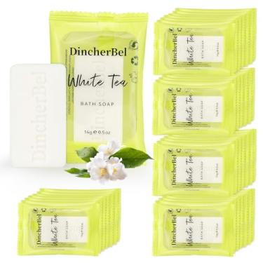Imagem de DincherBel Pacote com 200 sabonetes de viagem de 14,2 g, sabonete em barra de limpeza, tamanho grande para viagem, mini sabonete, artigos de higiene pessoal embalados individualmente para hotéis,